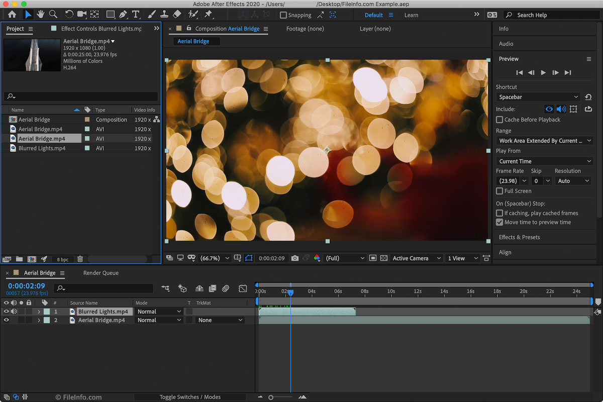 screenshot of Adobe After Effects